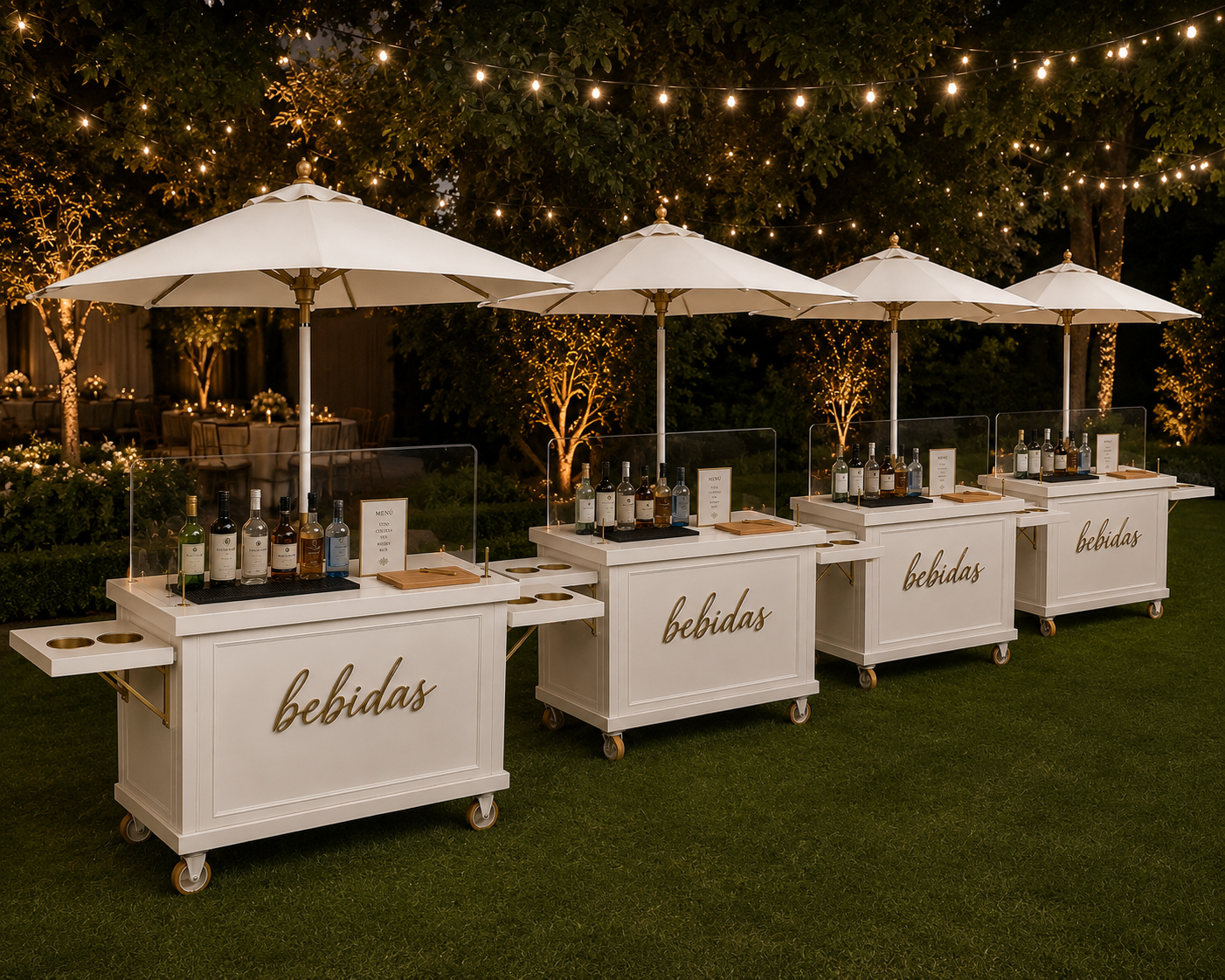Carritos para eventos en jardin